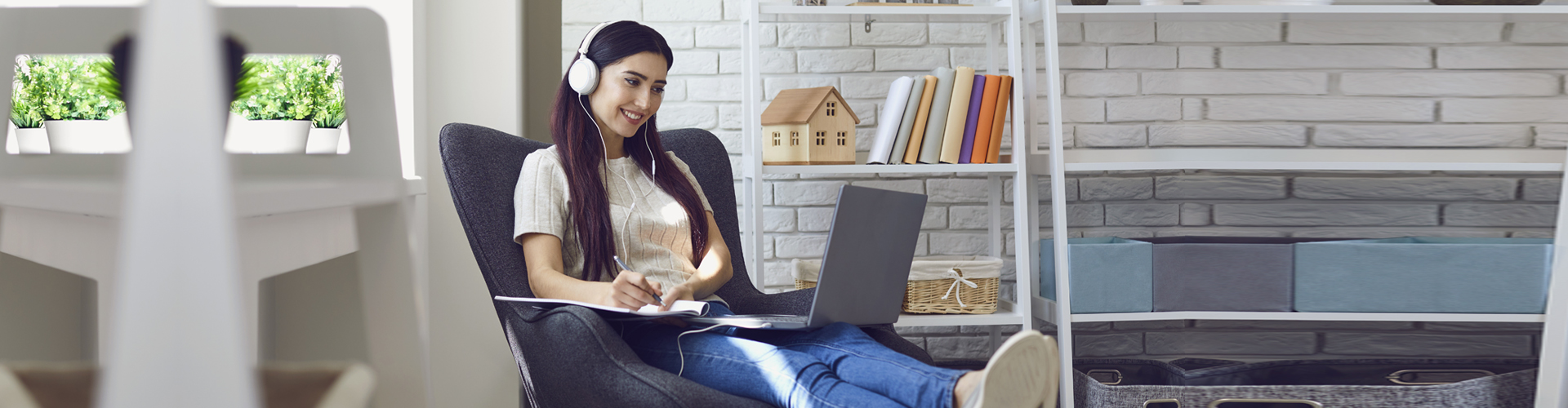 woman using laptop